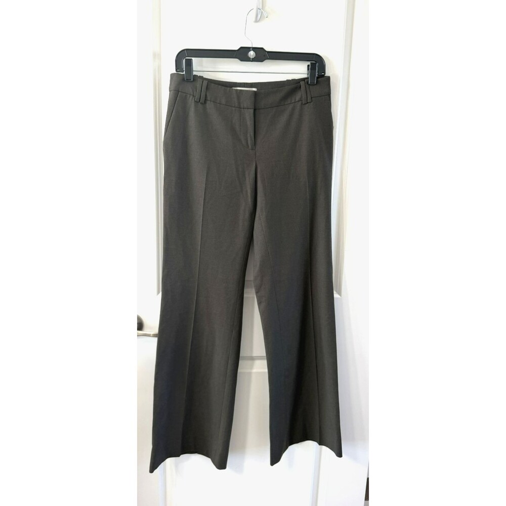 LOFT Women's Olive Green Straight leg Pants flat front rayon trousers 4 work